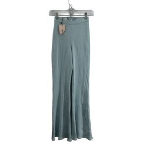 House of CB London Women's Knit Flared Loose Fit Blue XS Dress Pants NWT